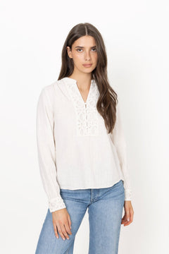 Evanda Ls Blouse - Ecru