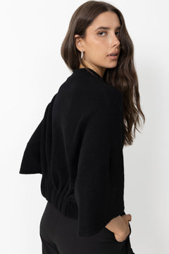 Short Wool Cardigan - Black