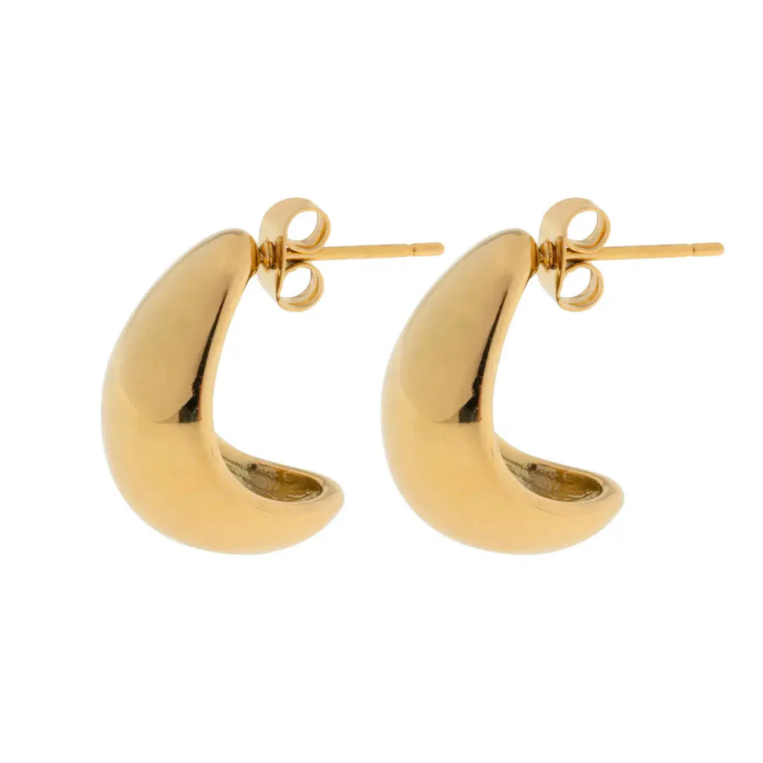 Beaux - Classic Chunky Örhängen - Guld