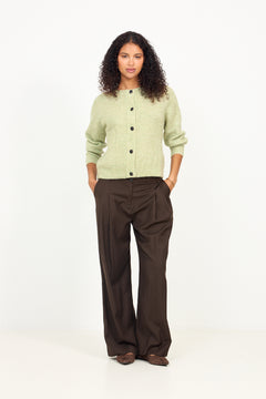 Lulu Ls Knit Short Cardigan - Lint Melange