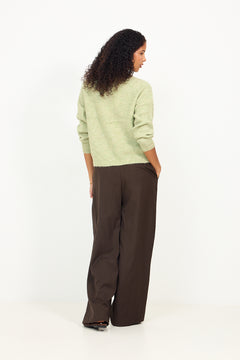 Lulu Ls Knit Short Cardigan - Lint Melange