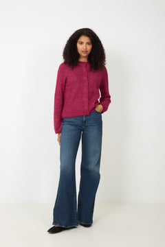 Lulu New Ls Knit Cardigan - Anemone Melange