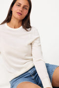 Thea Ls Knit Merino O-Neck - Egret