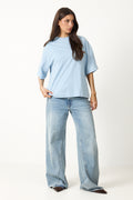 Colwoman 2/4 Oversized Tee - Cashmere Blue