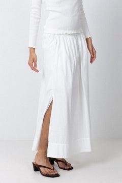 Blair Hw Ankle Slit Skirt - Bright White