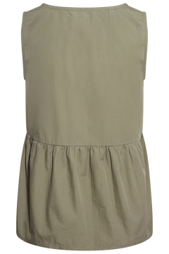 Blair SL V-Neck Peplum Top - Deep Lichen Green