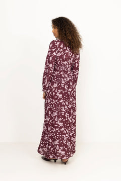 N-Lilith Maxi Dress - Deja Burgundy Print