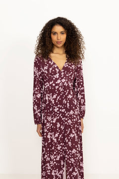 N-Lilith Maxi Dress - Deja Burgundy Print