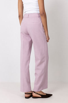 Rita Mw Wide Pant Mel - Bleached Mauve Melange