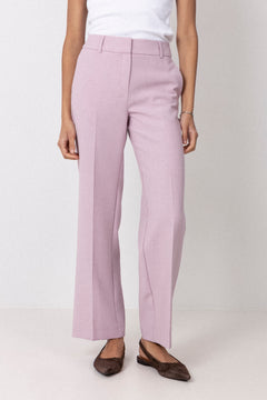 Rita Mw Wide Pant Mel - Bleached Mauve Melange