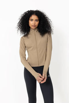 Soft Touch Zip Jacket - Light Khaki