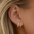 Essie - Pearl Hoop Stud Earrings - Guld