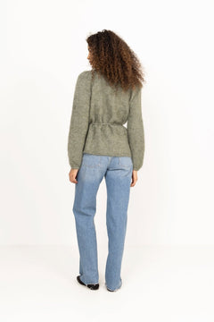 Fredrikke Chunky Cardigan - Sage Green