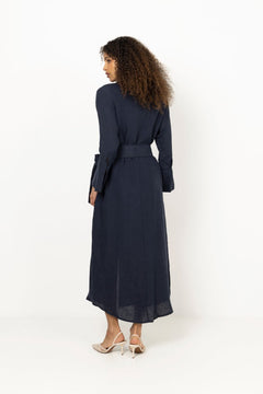 Linny Linen Dress - Navy