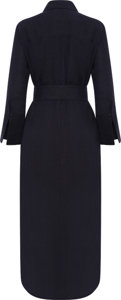 Linny Linen Dress - Navy