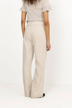 Molly Linen Pants - Beige Melange