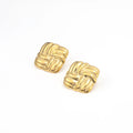 Hilde - Knot Stud Örhängen Rostfritt Stål - Guld