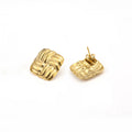Hilde - Knot Stud Örhängen Rostfritt Stål - Guld