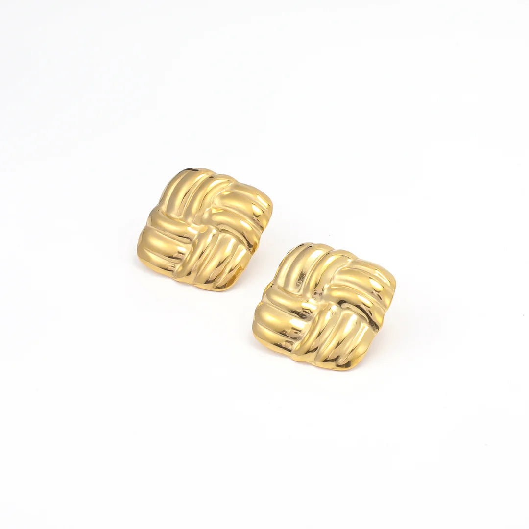 Hilde - Knot Stud Örhängen Rostfritt Stål - Guld