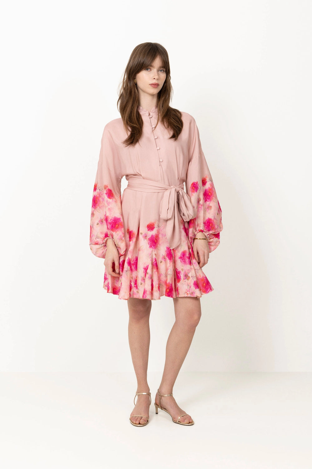 Aliah Peonies Dress - Vintage Peonies Rose