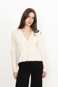 Pernille Short Cardigan - White Alyssum