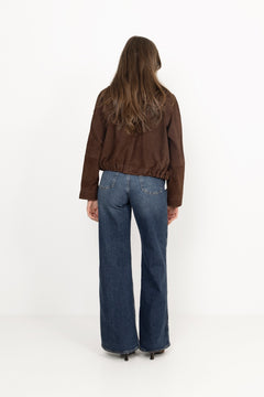 Yasnoel Suede Leather Bomber Jacket - Ex - Pinecone