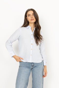 Nenne Linen Blouse - Ice Blue