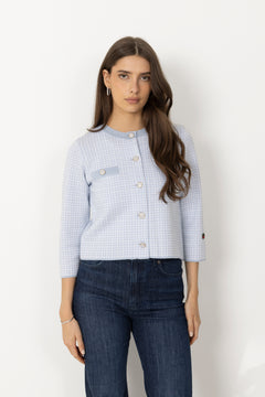 Elle Jacket - Pepita Ice Blue