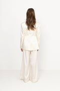 Ella Tailored Peplum Blazer - Vanilla