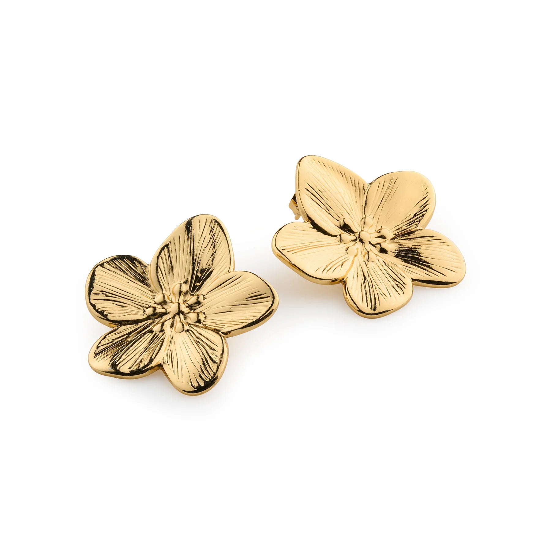 Maebry Statement Flower Stiftörhängen - Guld