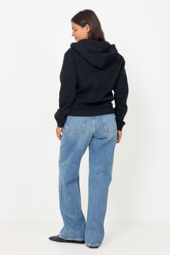W Regular Zip Hoodie - Black