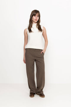 Rita Mw Wide Pant - Chocolate Chip Melange