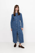 Regular Agathe Long Denim Dress - Medium Blue Denim