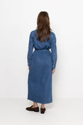 Regular Agathe Long Denim Dress - Medium Blue Denim