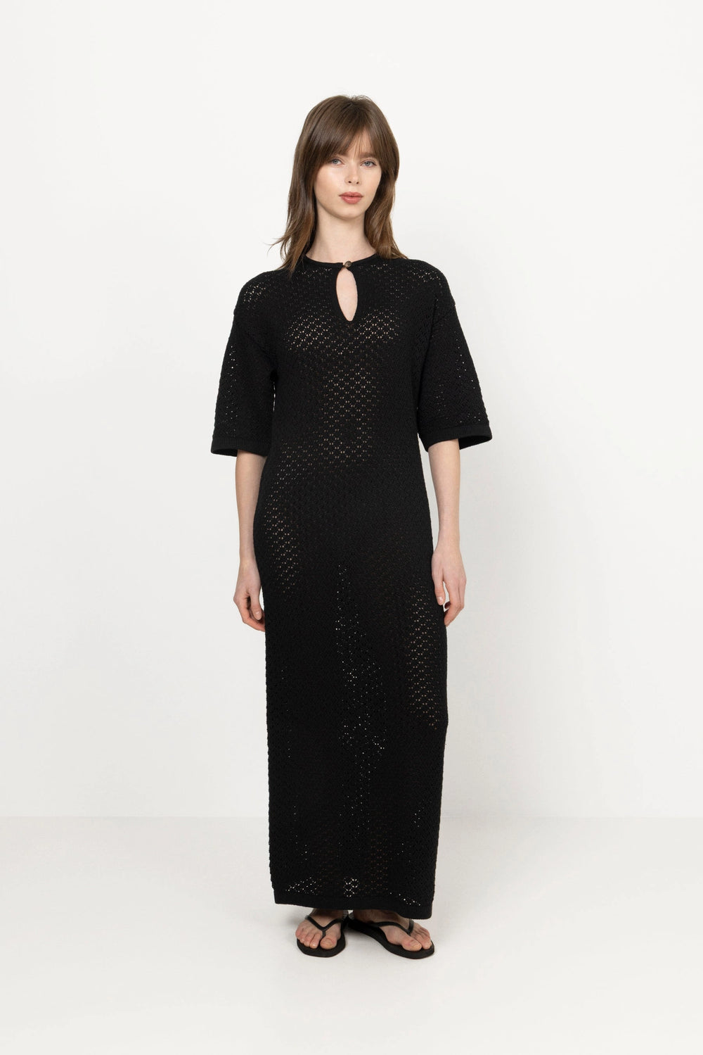 Ivy 2/4 Knit Structure Dress - Black