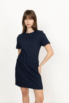 Tora Slim Ss Short Dress B - Dark Sapphire