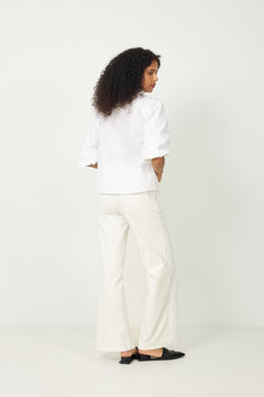 Ella Blouse - Sugar White Poplin