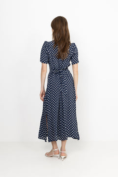 Angela Dress - Polka Blue