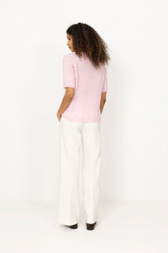 Yasenya Ss Knit Pullover - Pink Lady