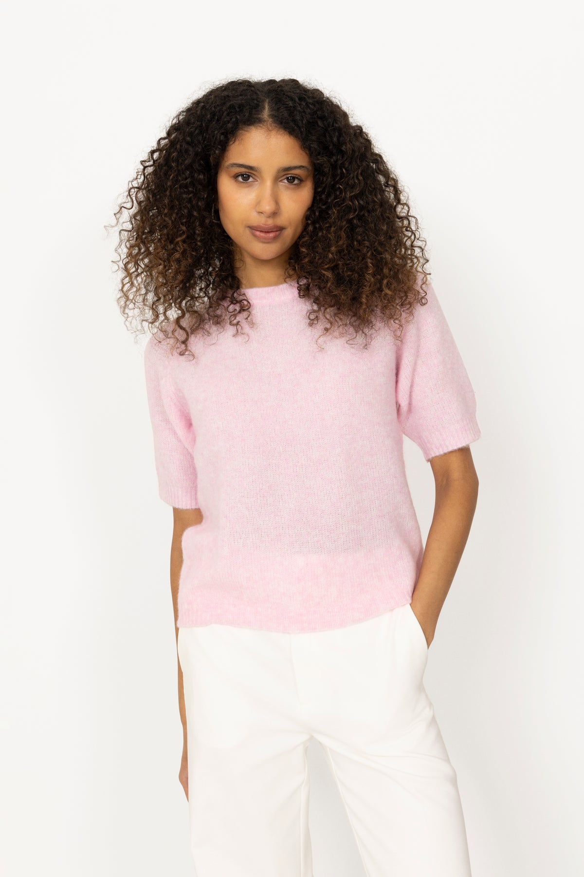 Yasenya Ss Knit Pullover - Pink Lady