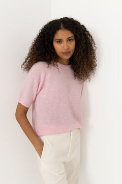 Yasenya Ss Knit Pullover - Pink Lady