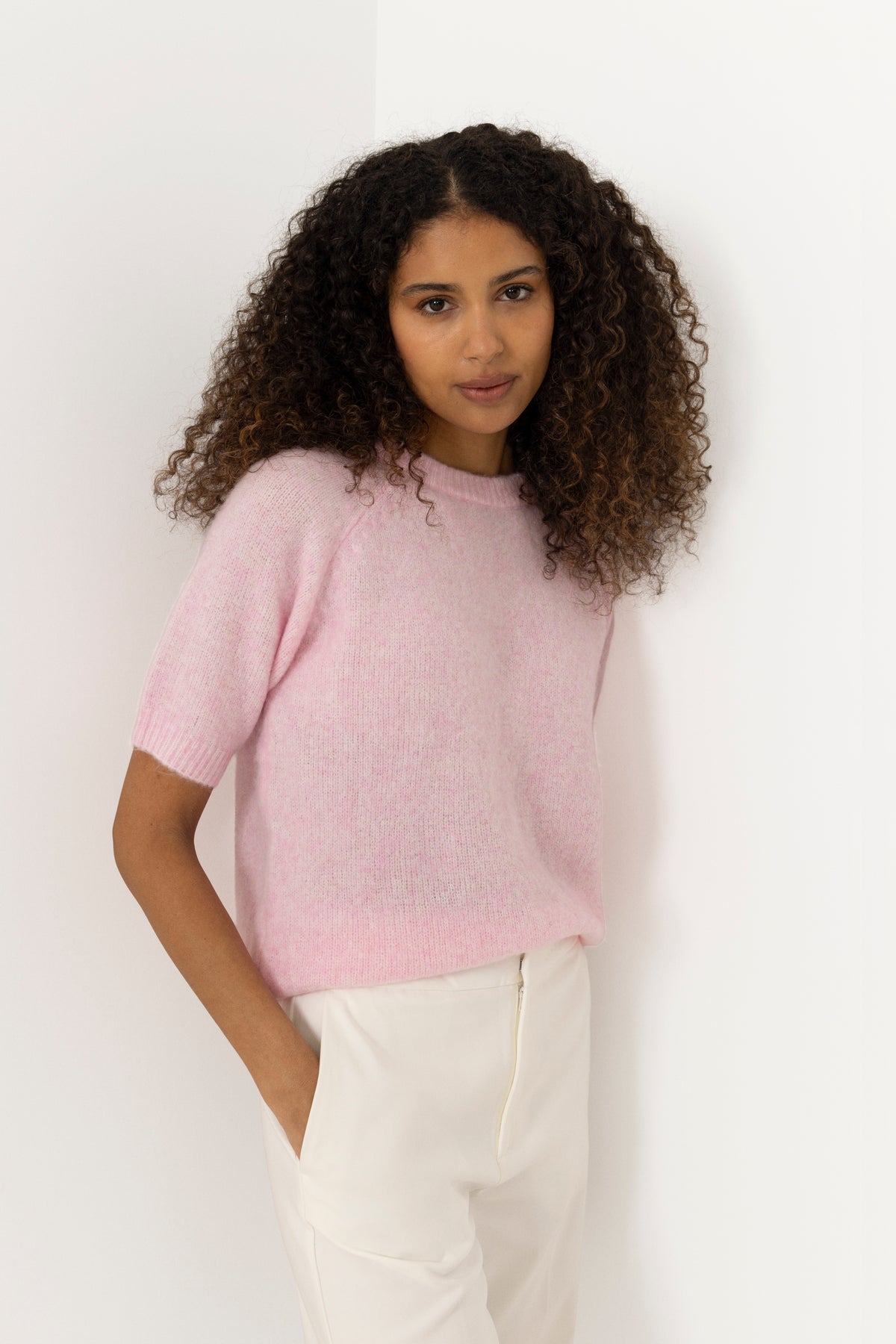 Yasenya Ss Knit Pullover - Pink Lady