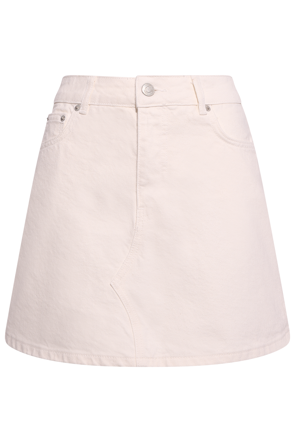 Denim Mini Skirt - White
