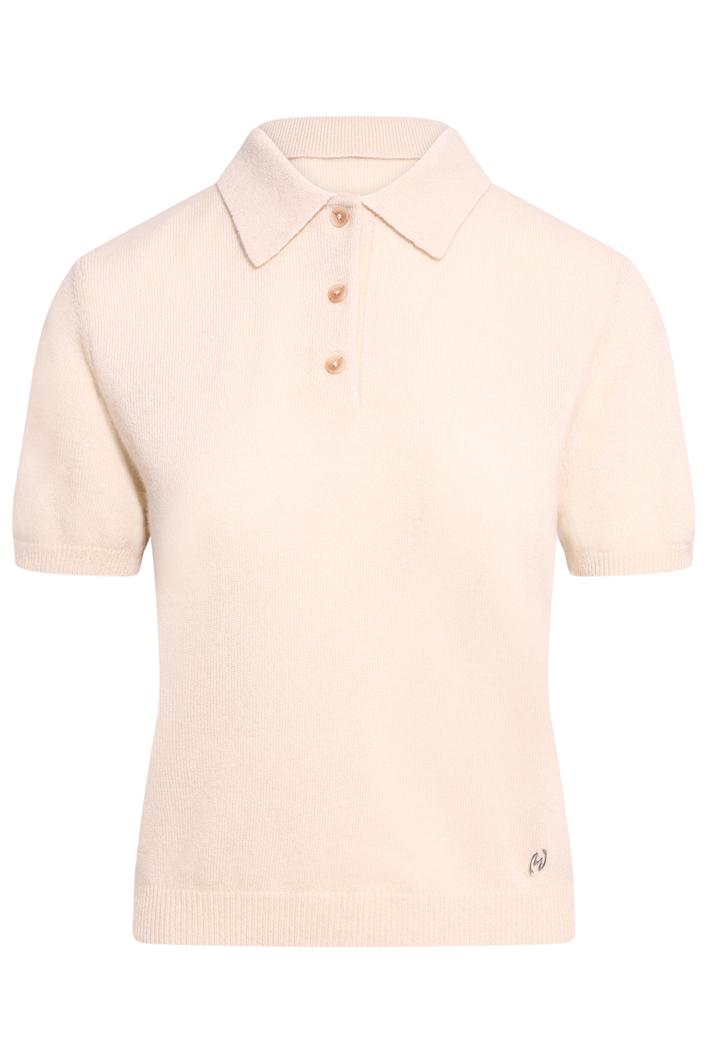 Cashmere Short Sleeve Polo - Ecru