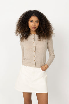 W. Cashmere Cardigan - Sand
