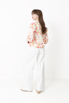 Yassomelli Ls Shirt - Birch Red Flowers