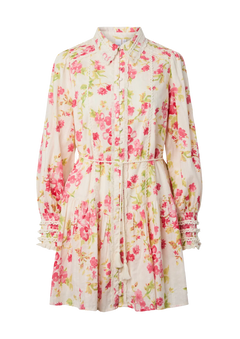 Yassomelli Ls Shirt Dress - Birch Red Flower