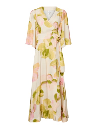 Yasmarga 3/4 Wrap Long Dress - Pristine Marga Aop