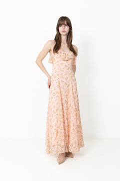 Yassoiree Strap Maxi Dress - Blushing Rose Soiree Aop