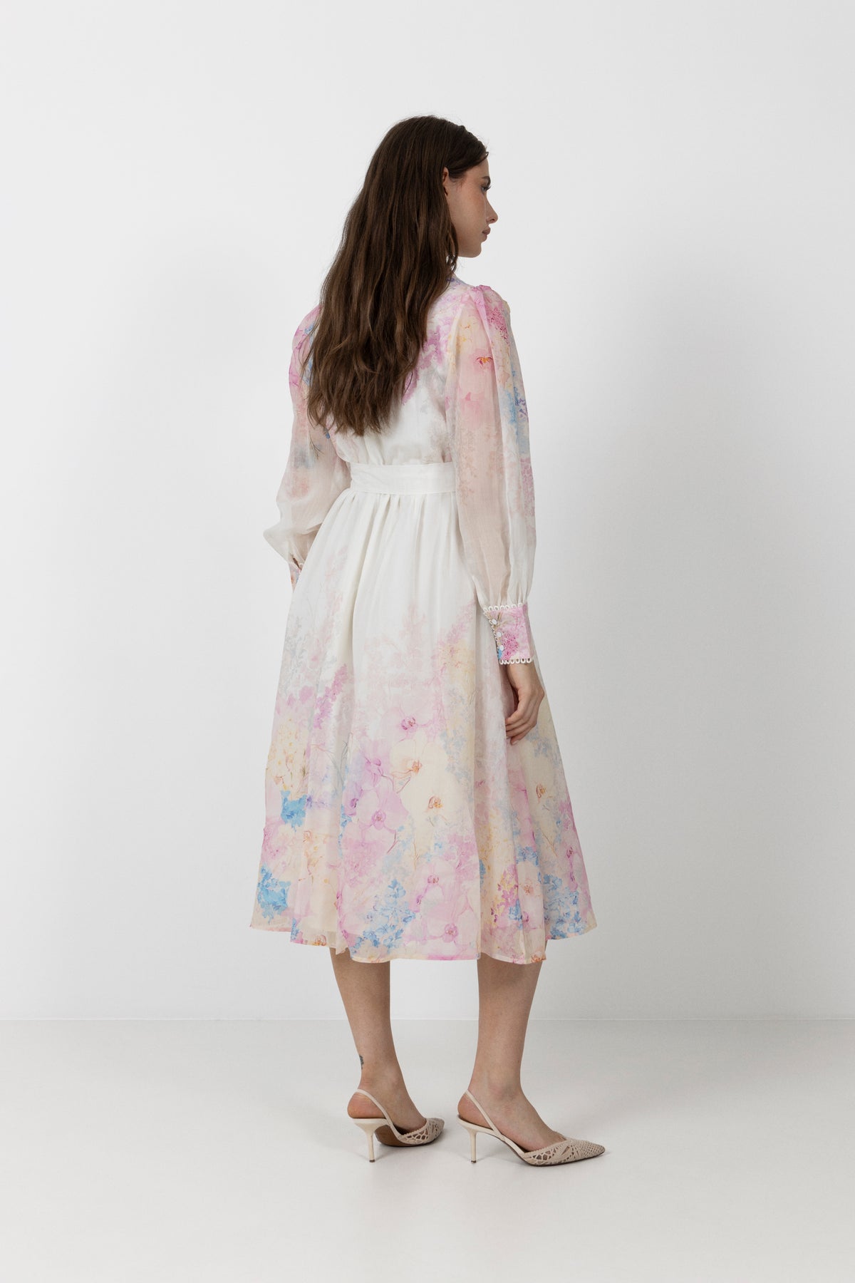 Yasflorence Ls Long Dress - Pristine Florence Aop